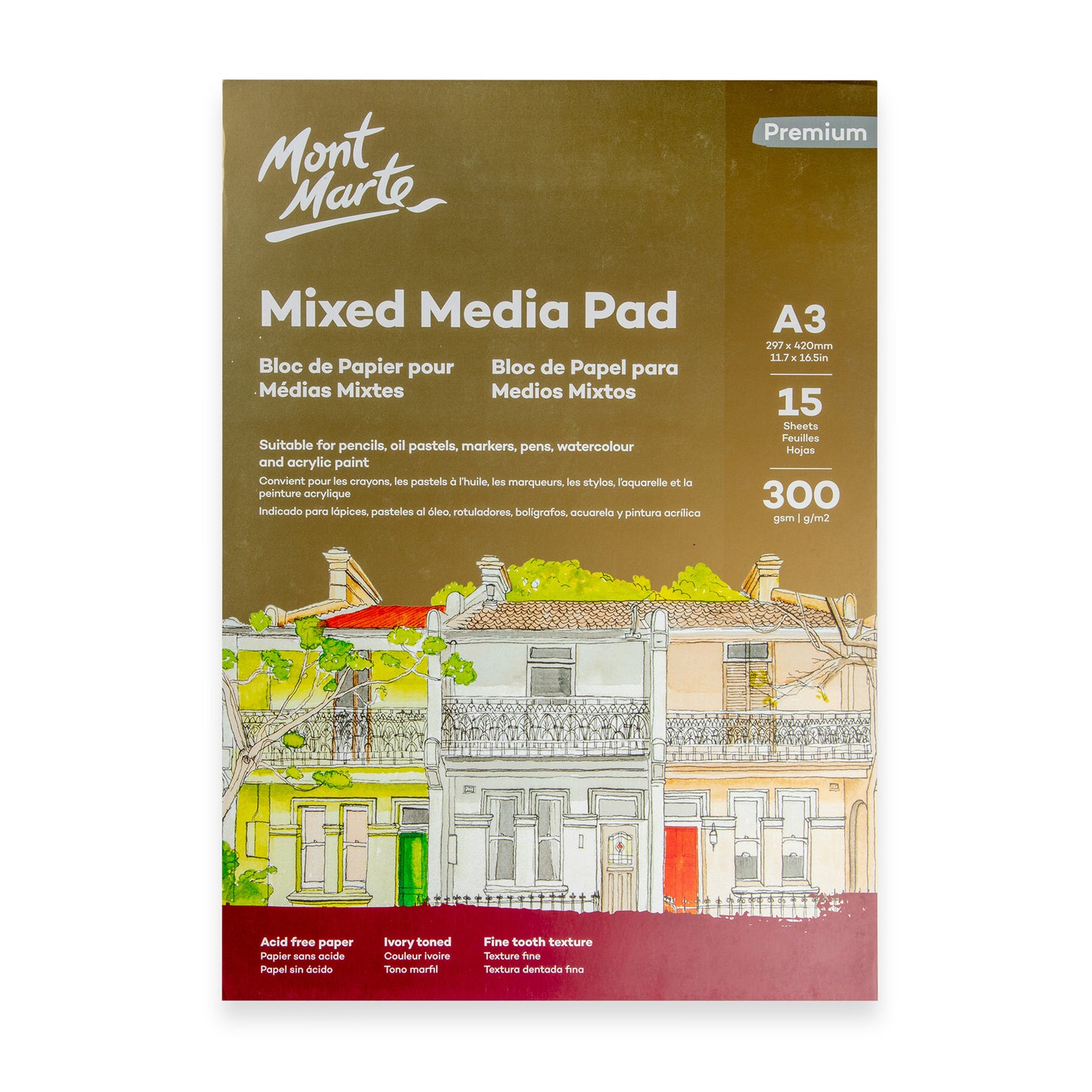 Mixed Media Pad Premium 300gsm A3 15 Sheets