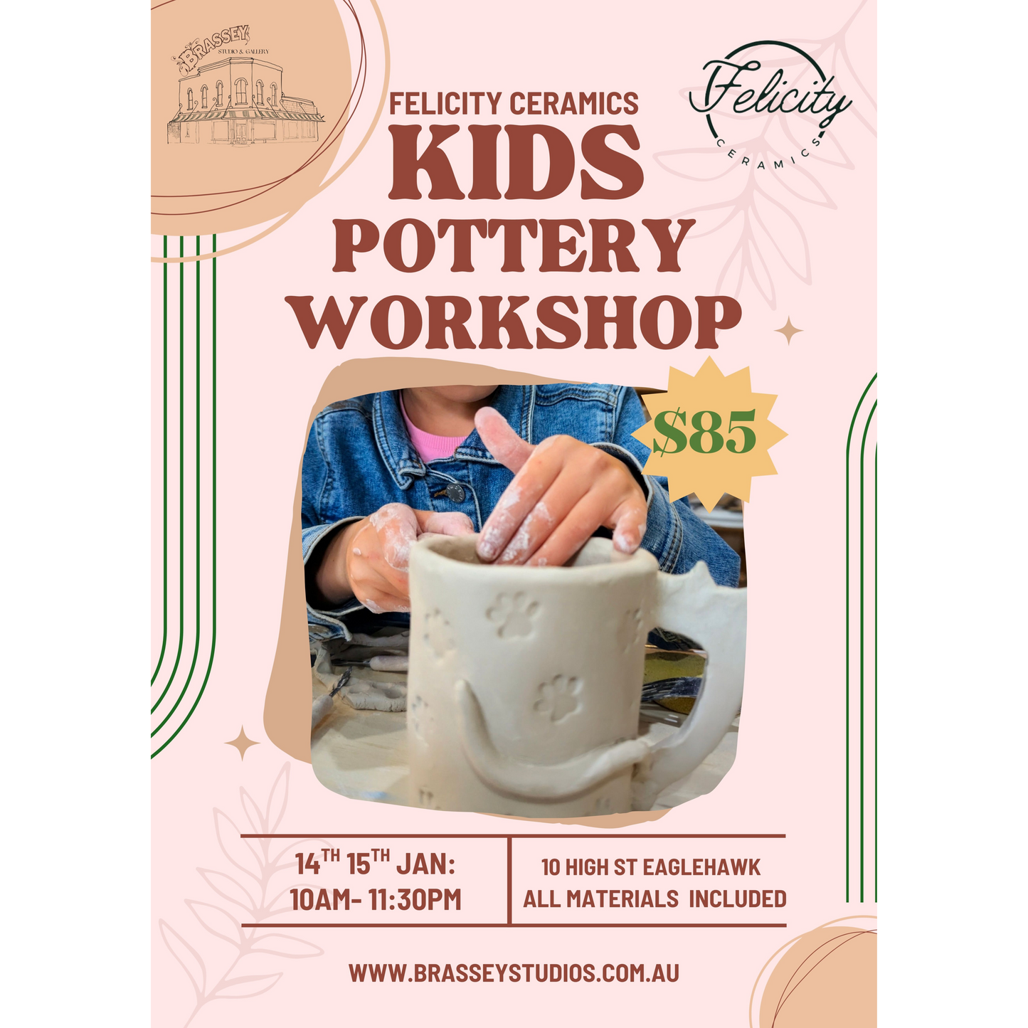Felicity Ceramics Kids Workshop: 14th & 15th Jan 2026
